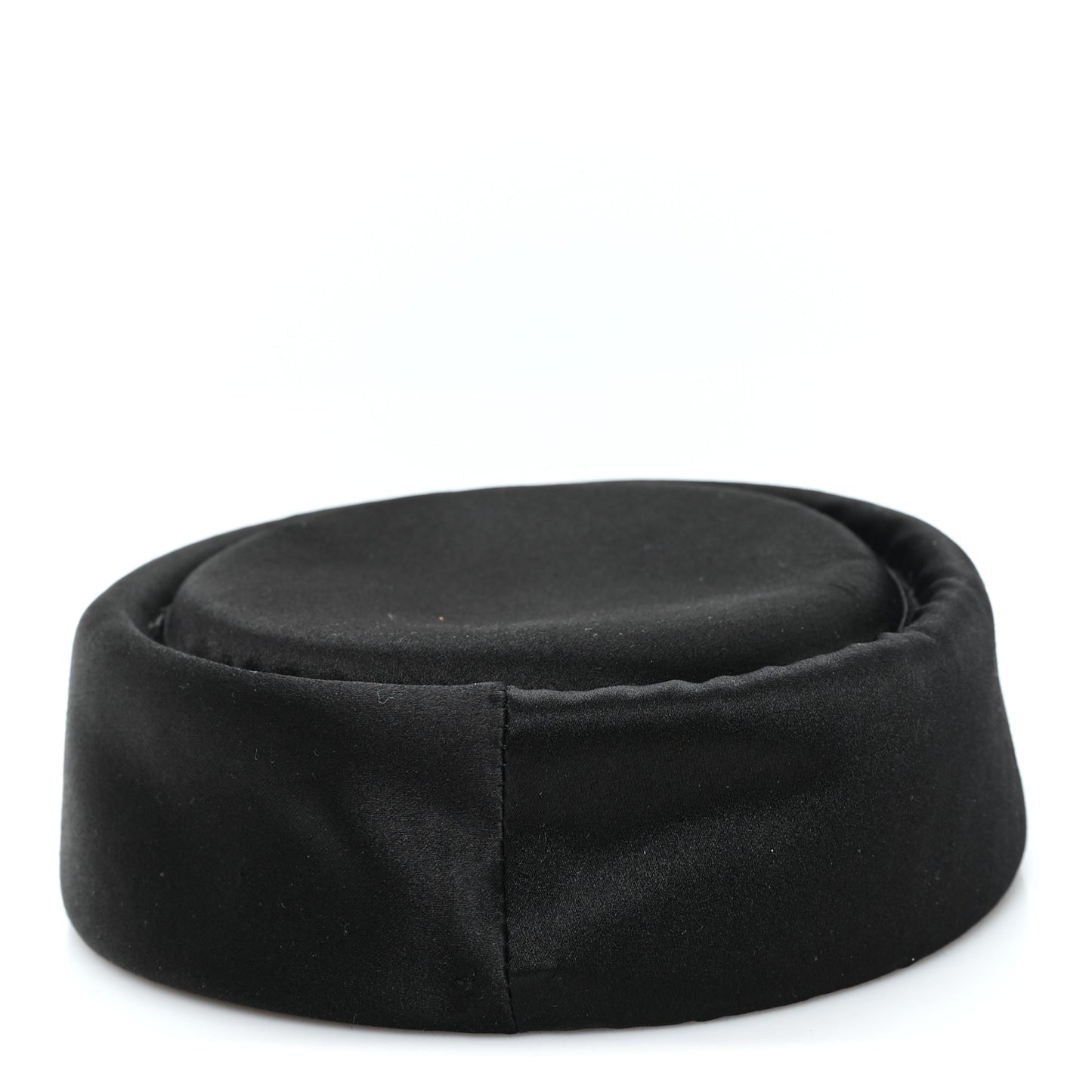 Satin Pillbox Hat M 57 Black