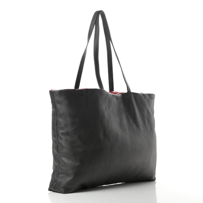 Mansur Gavriel Calfskin Reversible Pillow Tote Black Flamma 3 of 9