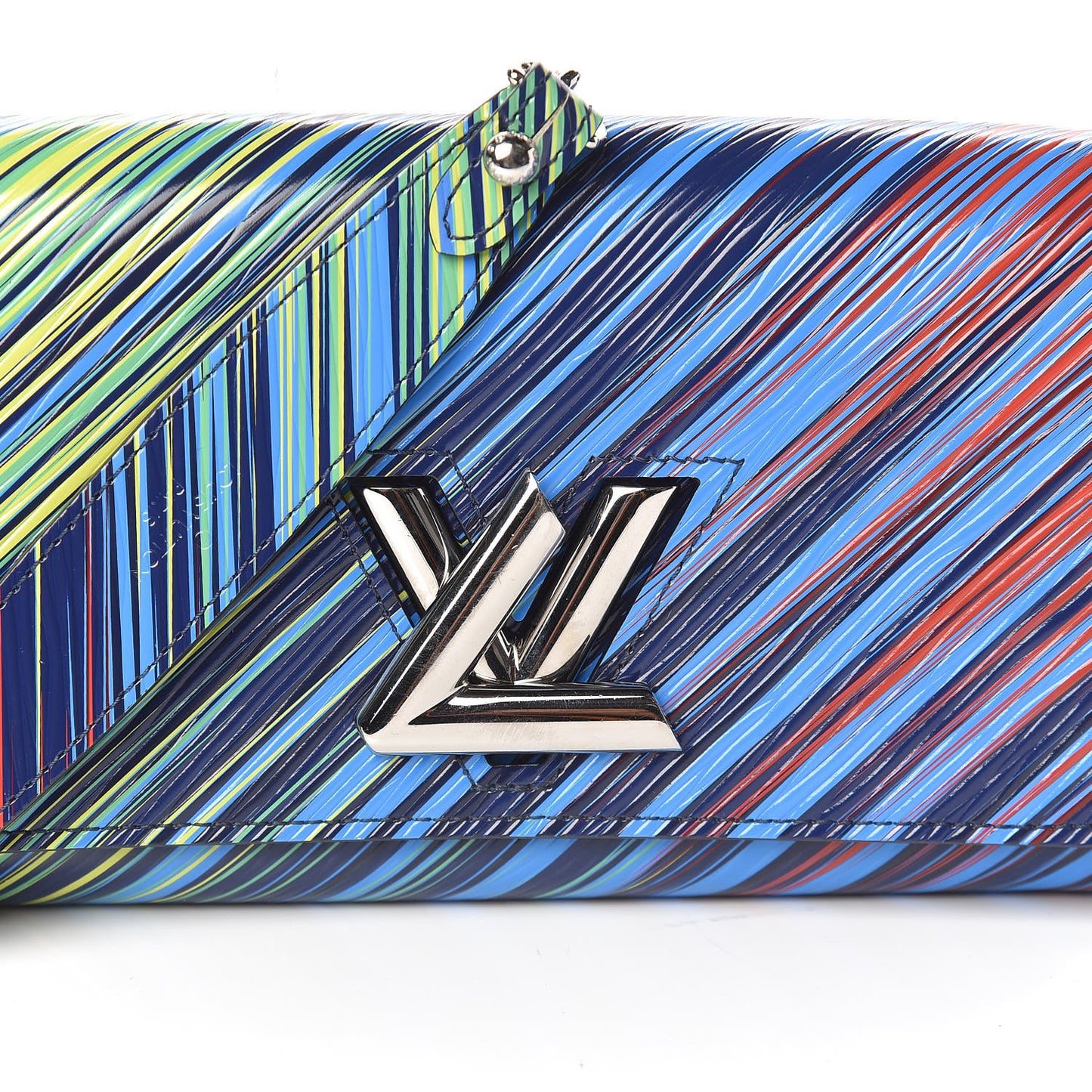 Epi Tropical Printed Twist Chain Wallet Vert Rouge