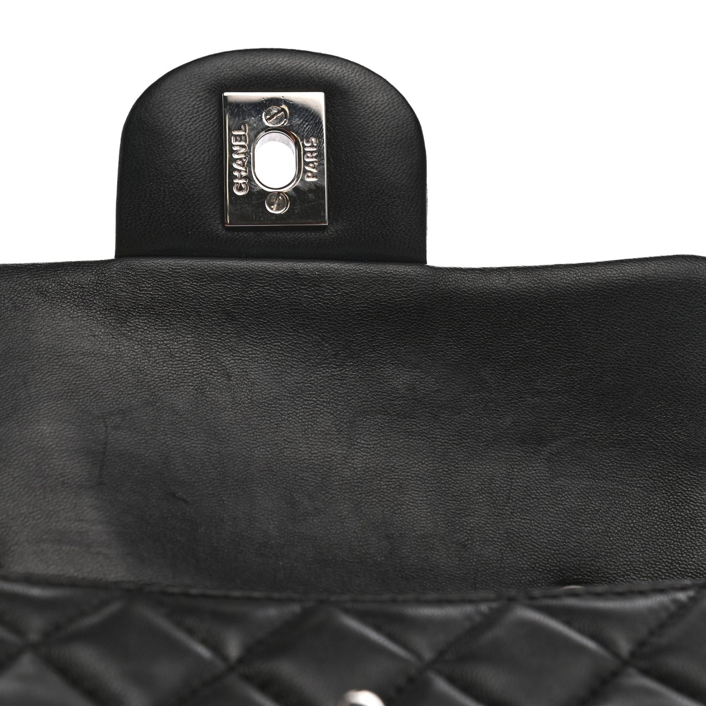 Lambskin Quilted Extra Mini Rectangular Flap Black