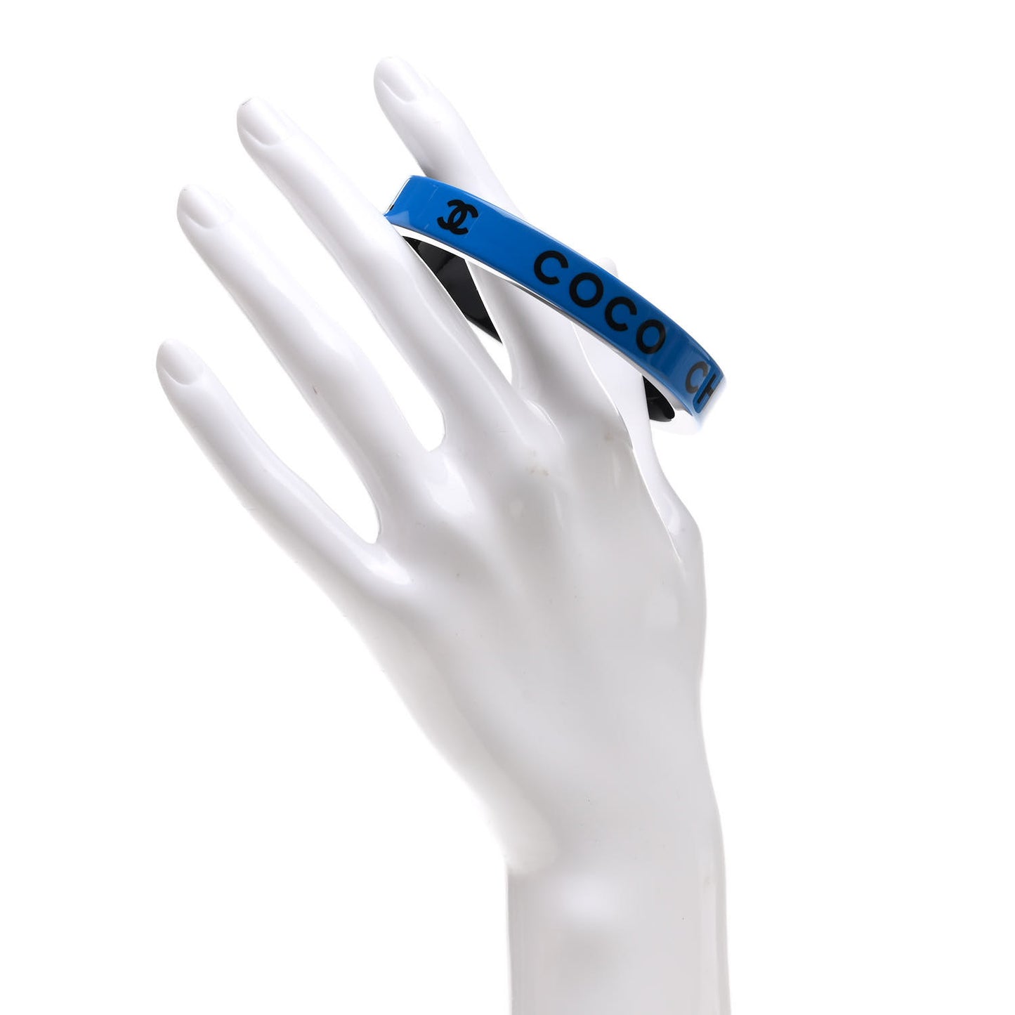 Resin Logo Bangle Bracelet Blue Black