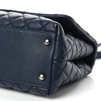 Chanel Caviar Quilted Small Coco Handle Flap Navy 9 of 10