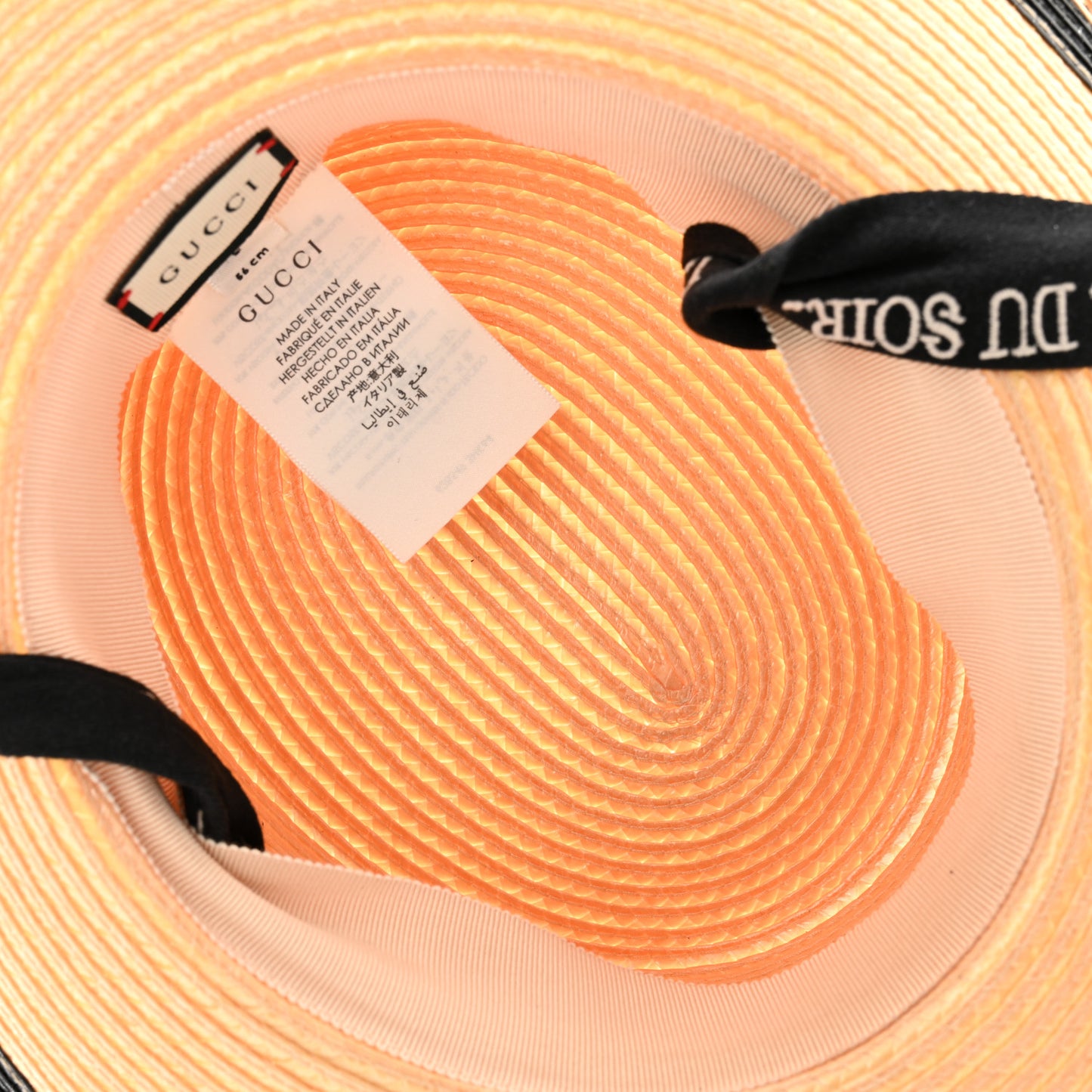 Raffia L'amour Du Soir Sun Hat S Ivory Black