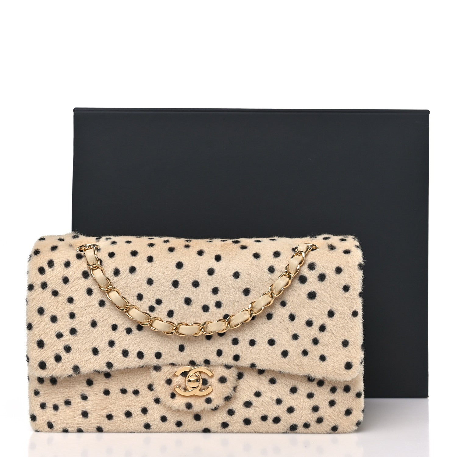 Chanel Pony Hair Cheetah Printed Creative Fabrics Flap Light Beige Black 14 of 14