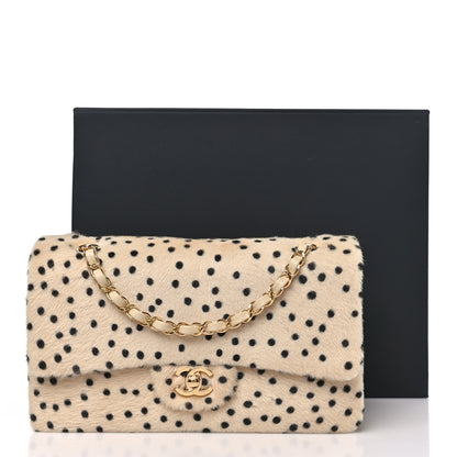 Chanel Pony Hair Cheetah Printed Creative Fabrics Flap Light Beige Black 14 of 14
