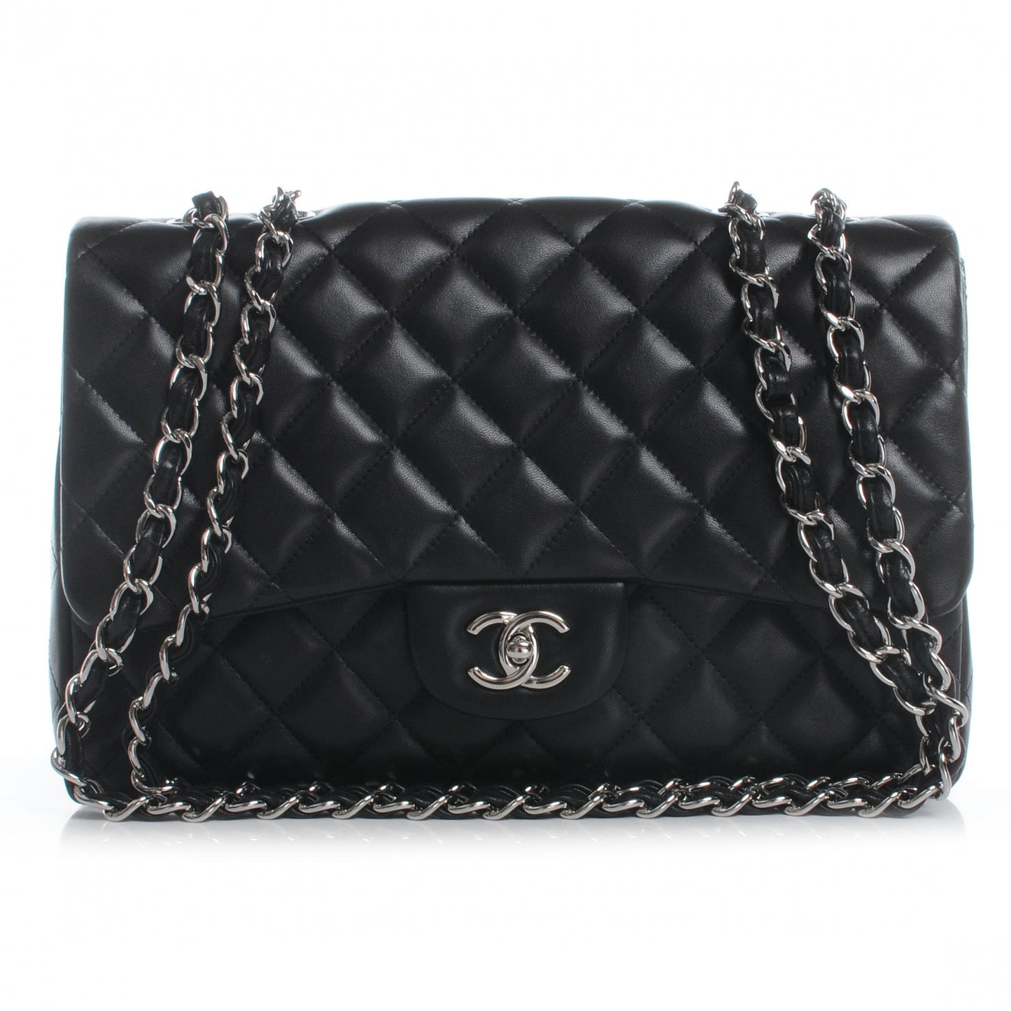 Lambskin Jumbo Single Flap Black
