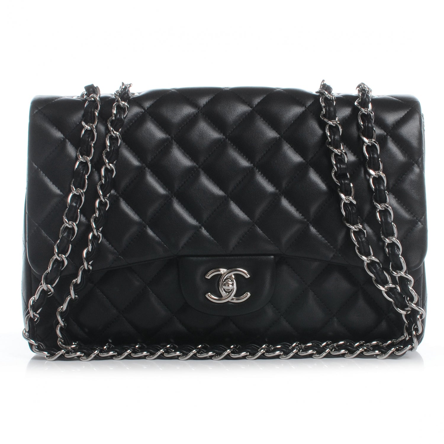 Chanel Lambskin Jumbo Single Flap Black 1 of 8