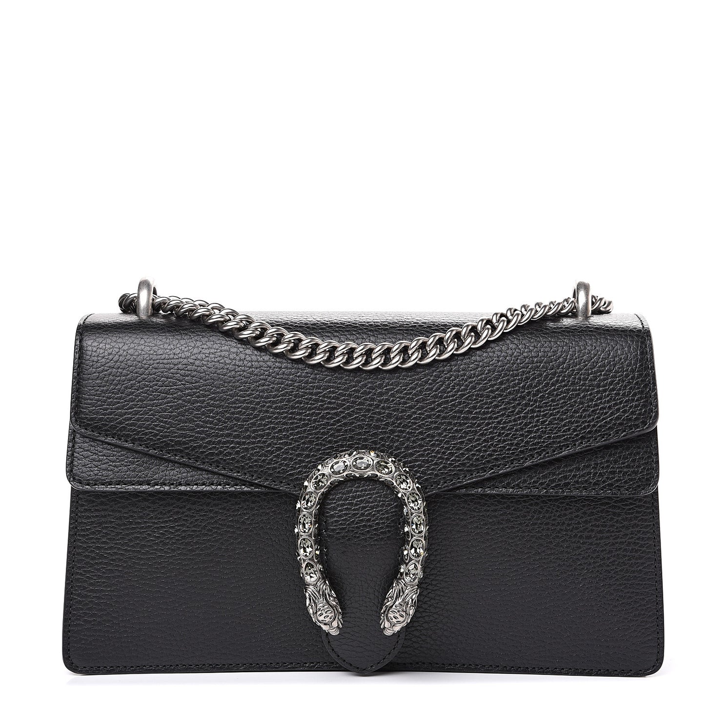Pebbled Calfskin Small Dionysus Shoulder Bag Black
