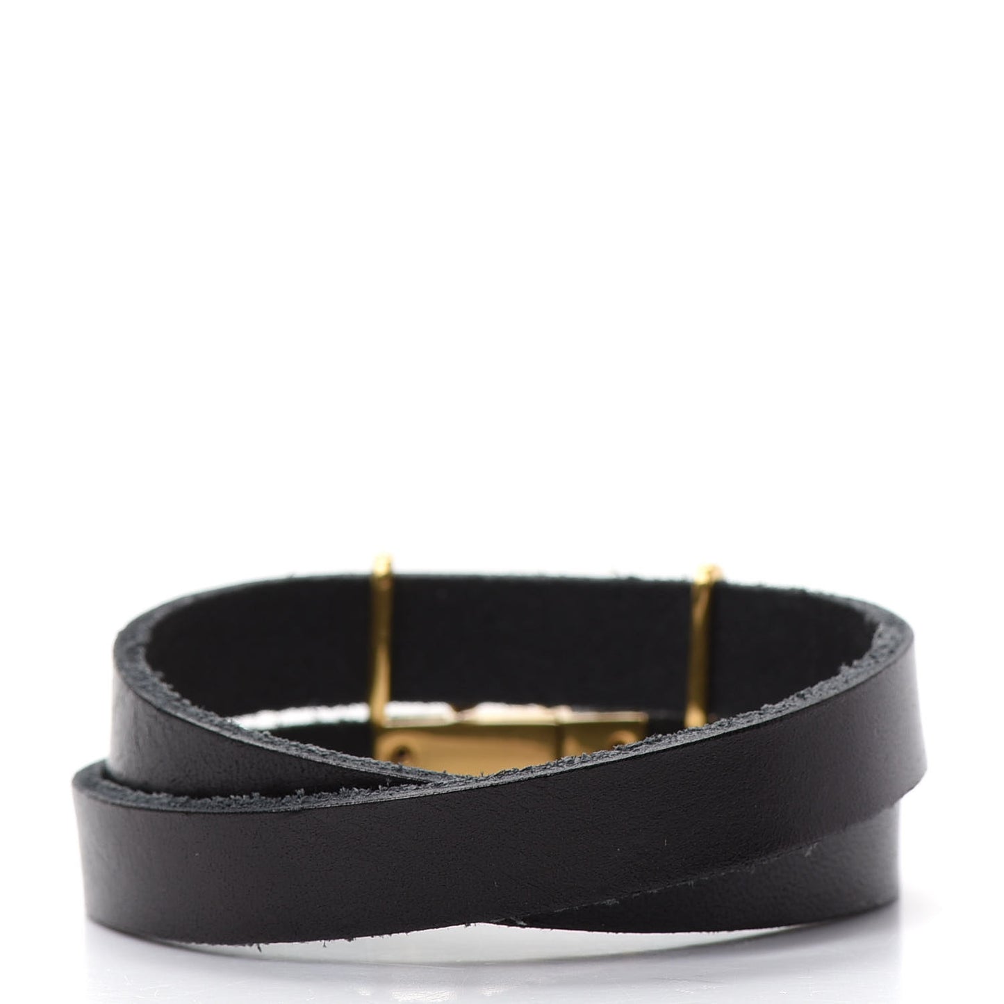 Calfskin Opyum Double Wrap Bracelet M Black