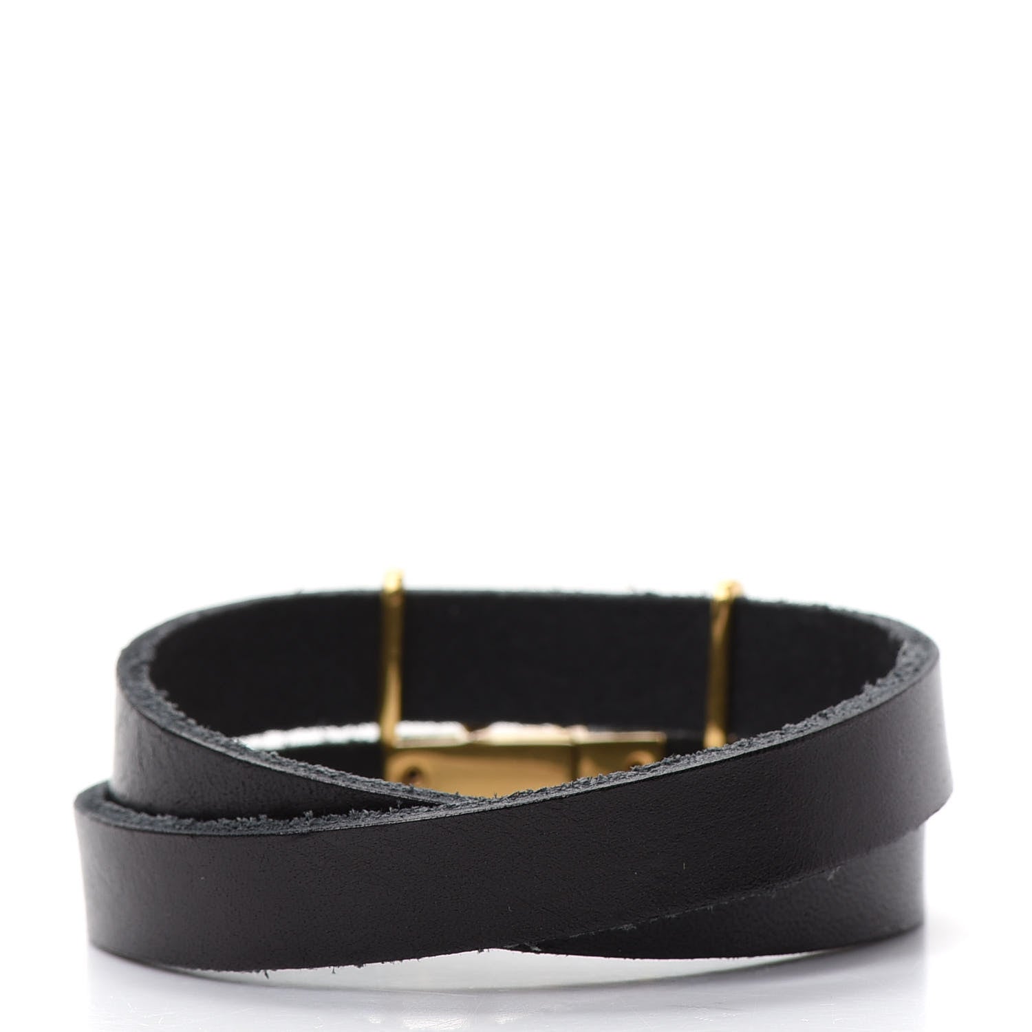 Saint Laurent Calfskin Opyum Double Wrap Bracelet M Black 3 of 3