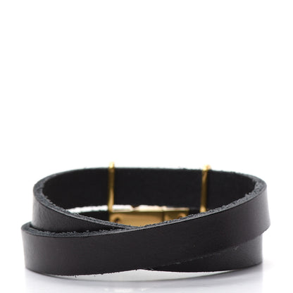 Saint Laurent Calfskin Opyum Double Wrap Bracelet M Black 3 of 3