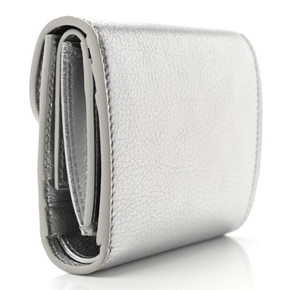 Celine Metallic Calfskin Small Triomphe Wallet Silver 3 of 7