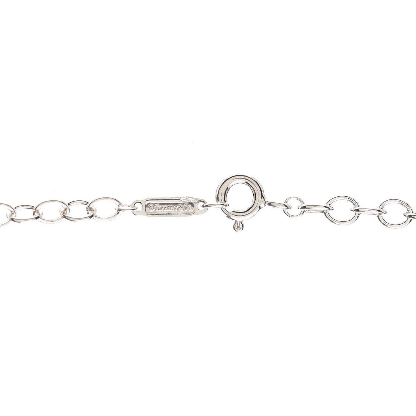 Sterling Silver Enamel Return to Tiffany Multi Heart Charm Necklace Blue