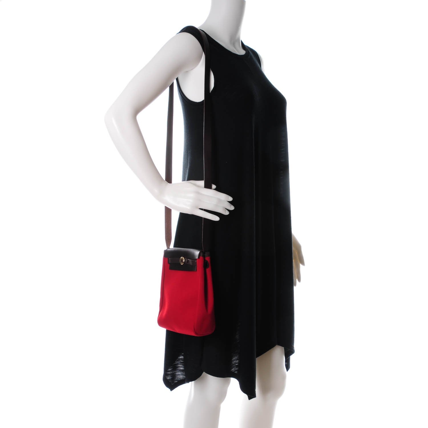 Hermes Barenia Toile Herbag TPM Red Orange 2 of 9