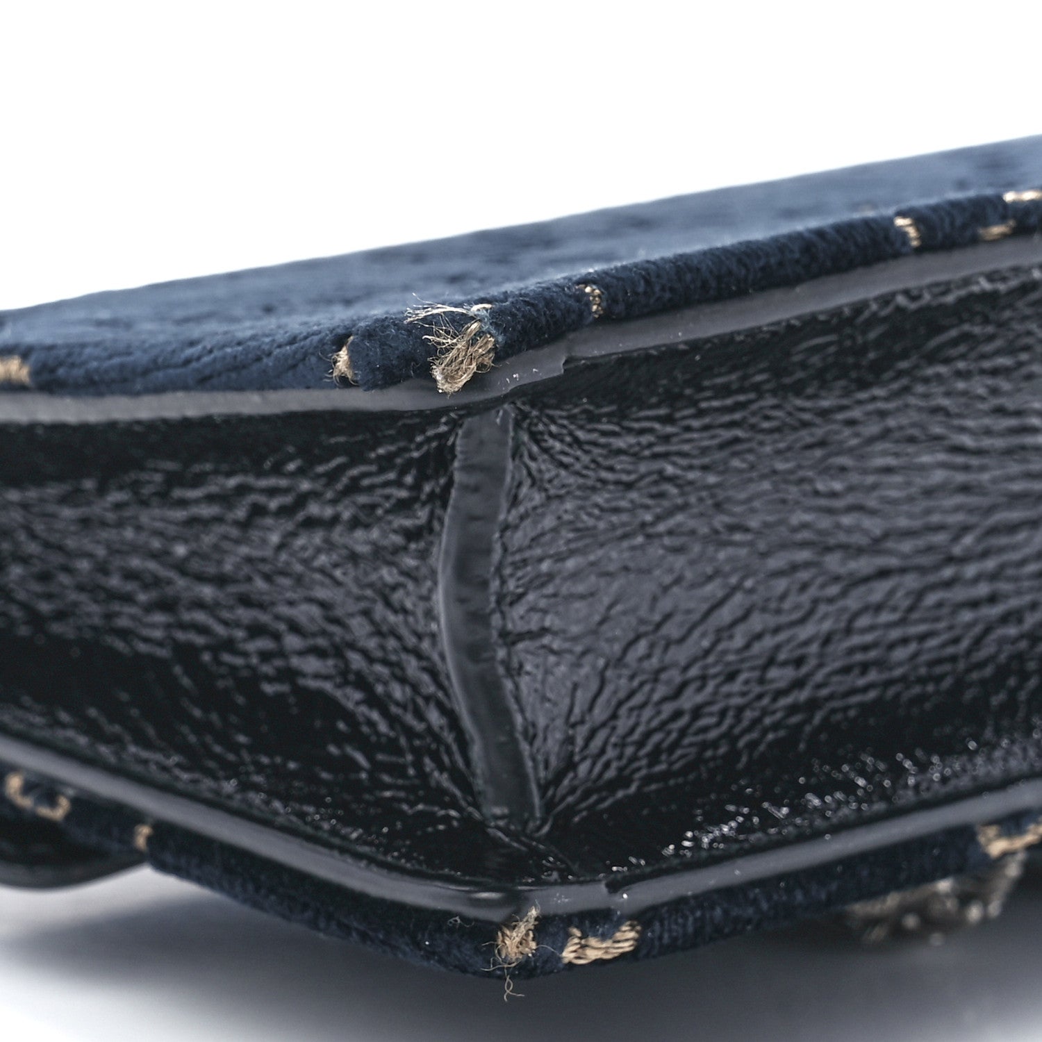 Gucci Velvet GG Monogram Super Mini Dionysus Shoulder Bag Blue Beige Black 9 of 11