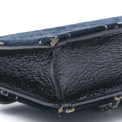Gucci Velvet GG Monogram Super Mini Dionysus Shoulder Bag Blue Beige Black 9 of 11