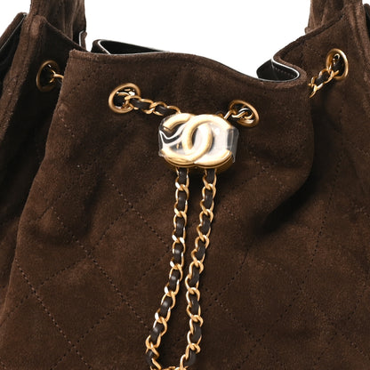 Chanel Suede Quilted Small Chanel 25 Handbag Dark Brown 8 of 10