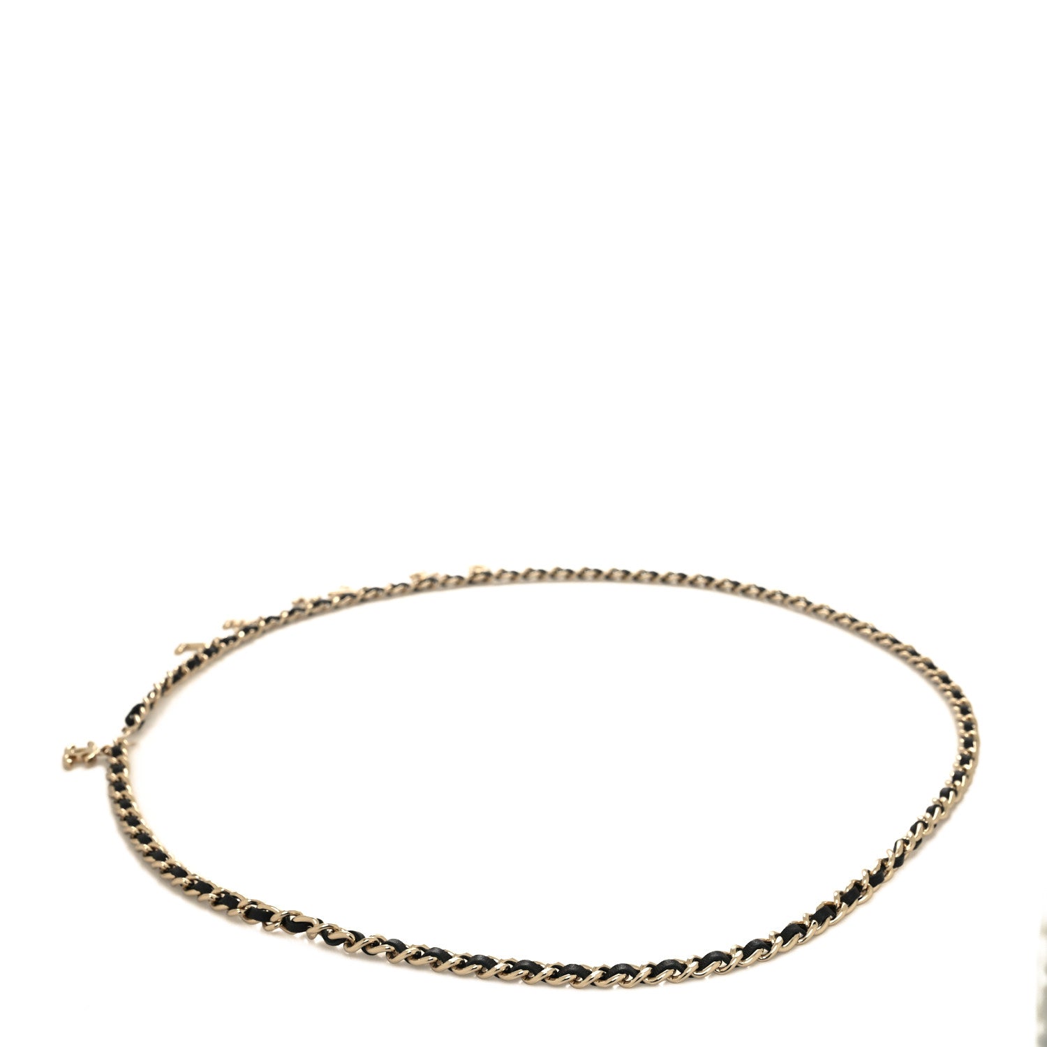 Chanel Lambskin Chain Logo Belt Black Gold 2 of 4