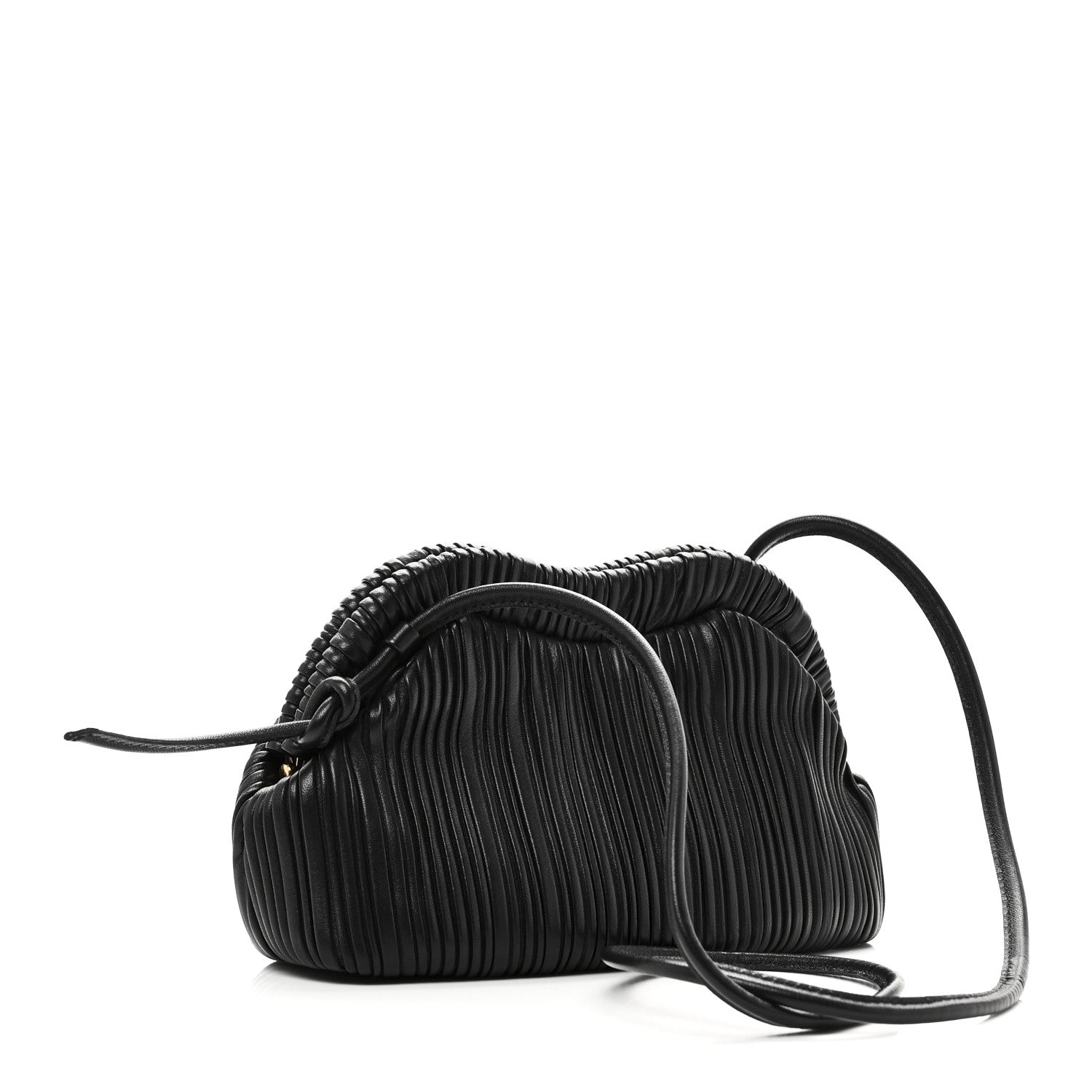 Mansur Gavriel Lambskin Pleated Baci Bag  Black 3 of 9