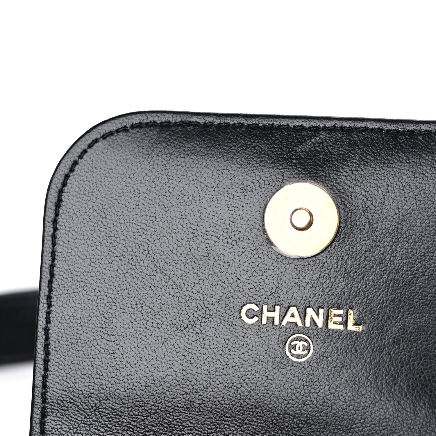 Chanel Lambskin Quilted Chanel 19 Phone Holder With Chain Black 11 of 12