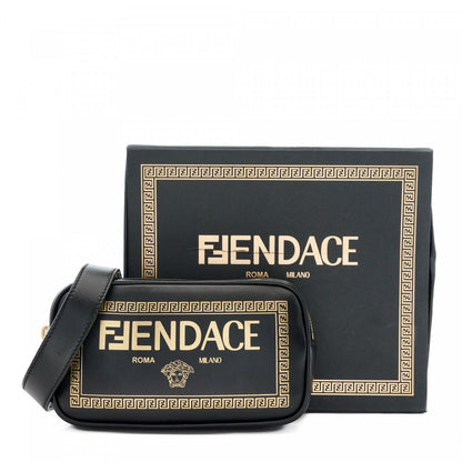 Fendi X VERSACE Vitello Cover Fendace Medusa Small Camera Case Black Gold 11 of 11