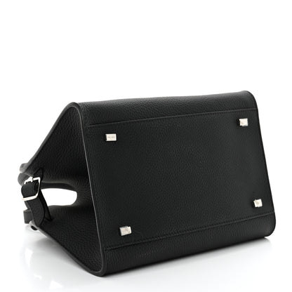 The Row Matte Grained Calfskin Soft Margaux 10 Bag Black 4 of 10