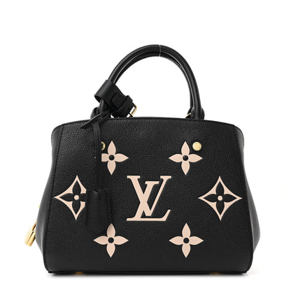 Louis Vuitton Empreinte Monogram Giant Montaigne BB Black Beige 1 of 12