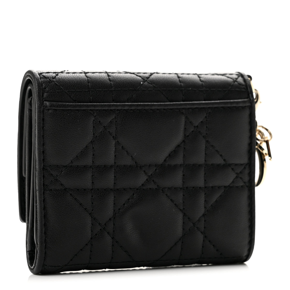 Lambskin Cannage Lady Dior Lotus Wallet Black