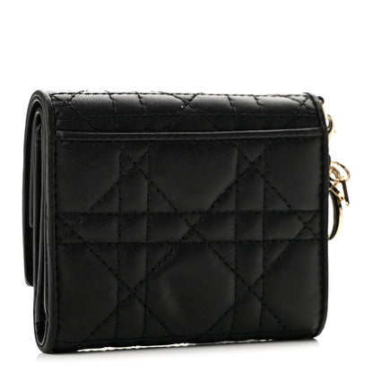 Christian Dior Lambskin Cannage Lady Dior Lotus Wallet Black 3 of 7