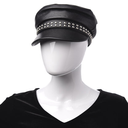 Gucci Calfskin Studded Cellarius Hat L Black 2 of 6