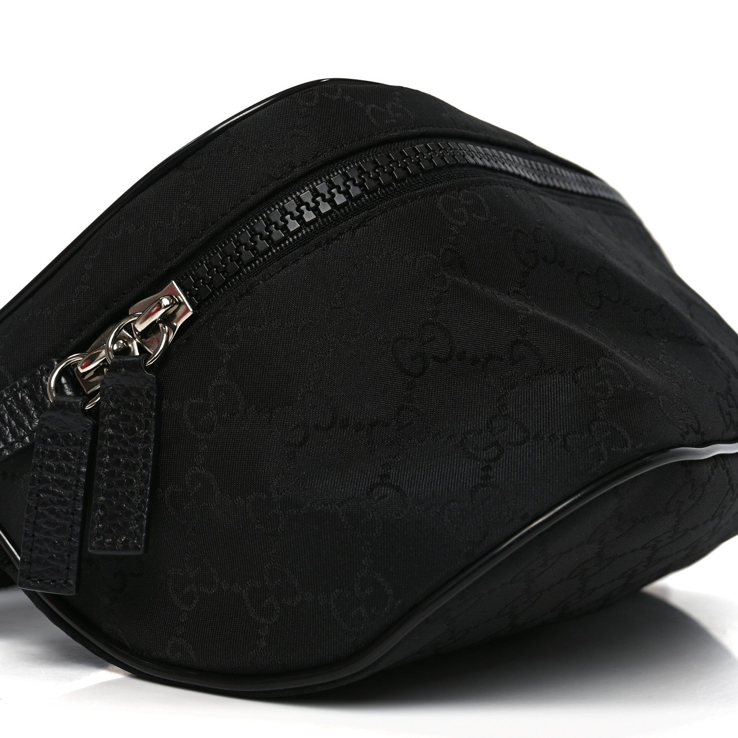 Gucci Nylon Monogram Fanny Pack Belt Bag Black 9 of 11