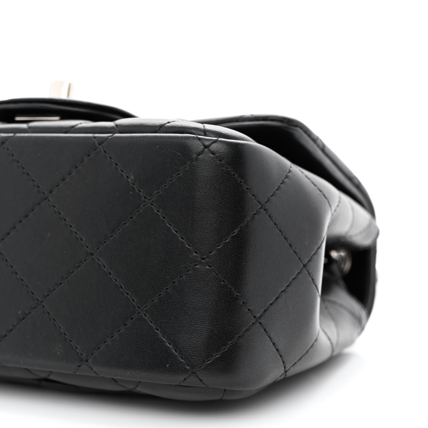 Lambskin Quilted Mini Square Flap Black