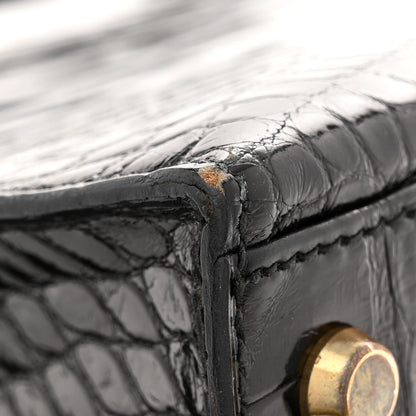 Hermes Shiny Alligator Kelly Sellier 28 Black 16 of 16