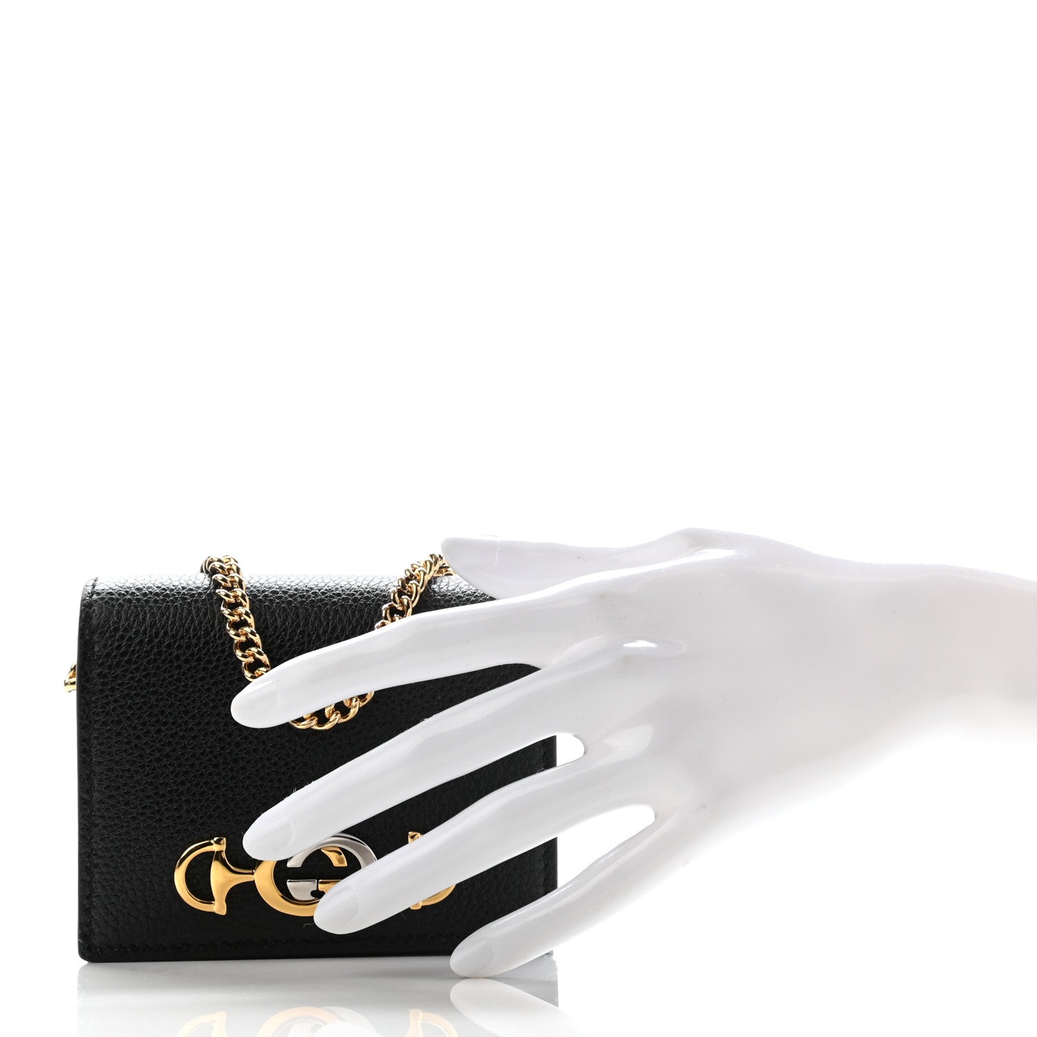 Gucci Grainy Calfskin Zumi Card Case Wallet Black 2 of 8