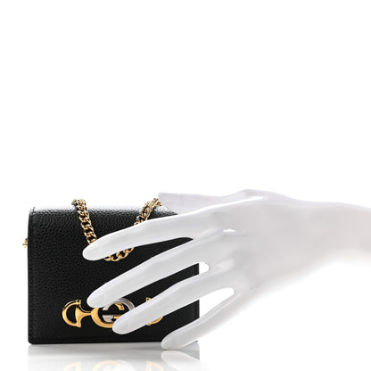 Gucci Grainy Calfskin Zumi Card Case Wallet Black 2 of 8