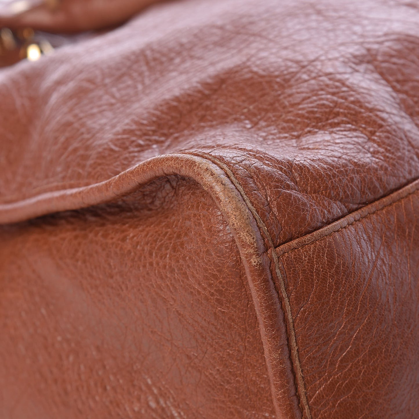 Agneau Classic Gold Hardware City Marron Cognac