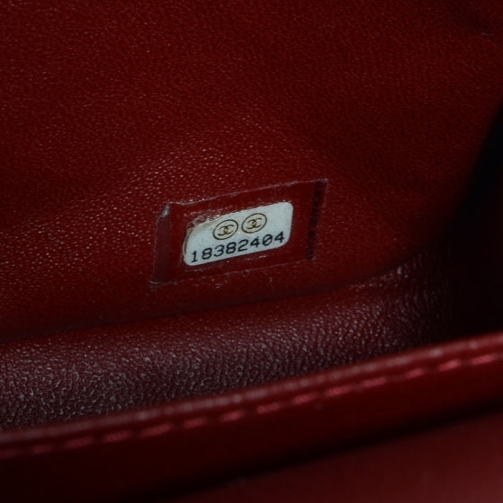 Caviar Jumbo Double Flap Dark Red