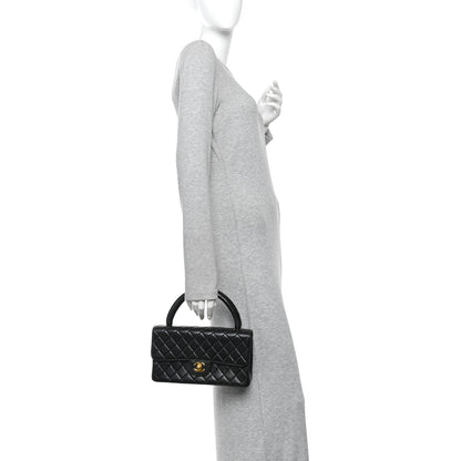 Chanel Lambskin Quilted Medium Rectangular Kelly Flap Bag Black 2 of 10