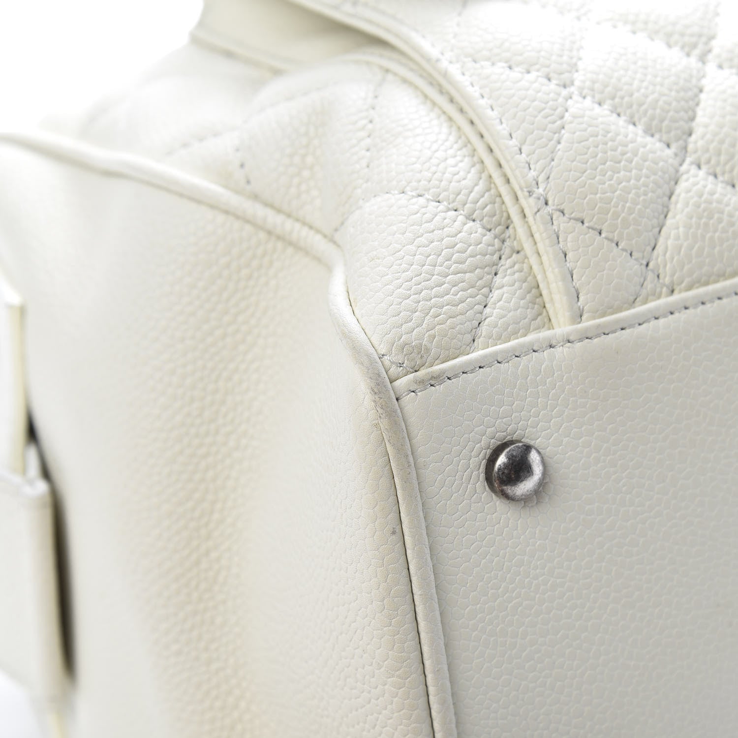 Chanel Caviar Quilted Large Casual Pocket Tote White 9 of 19
