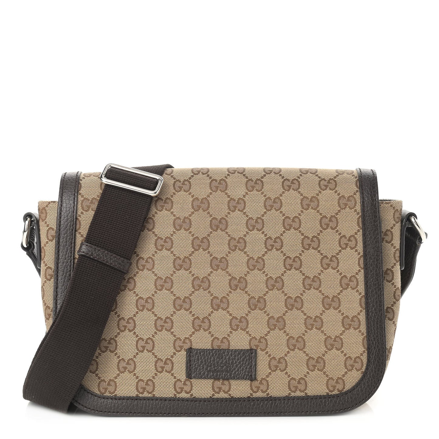 Monogram Flap Messenger Bag Beige Dark Brown