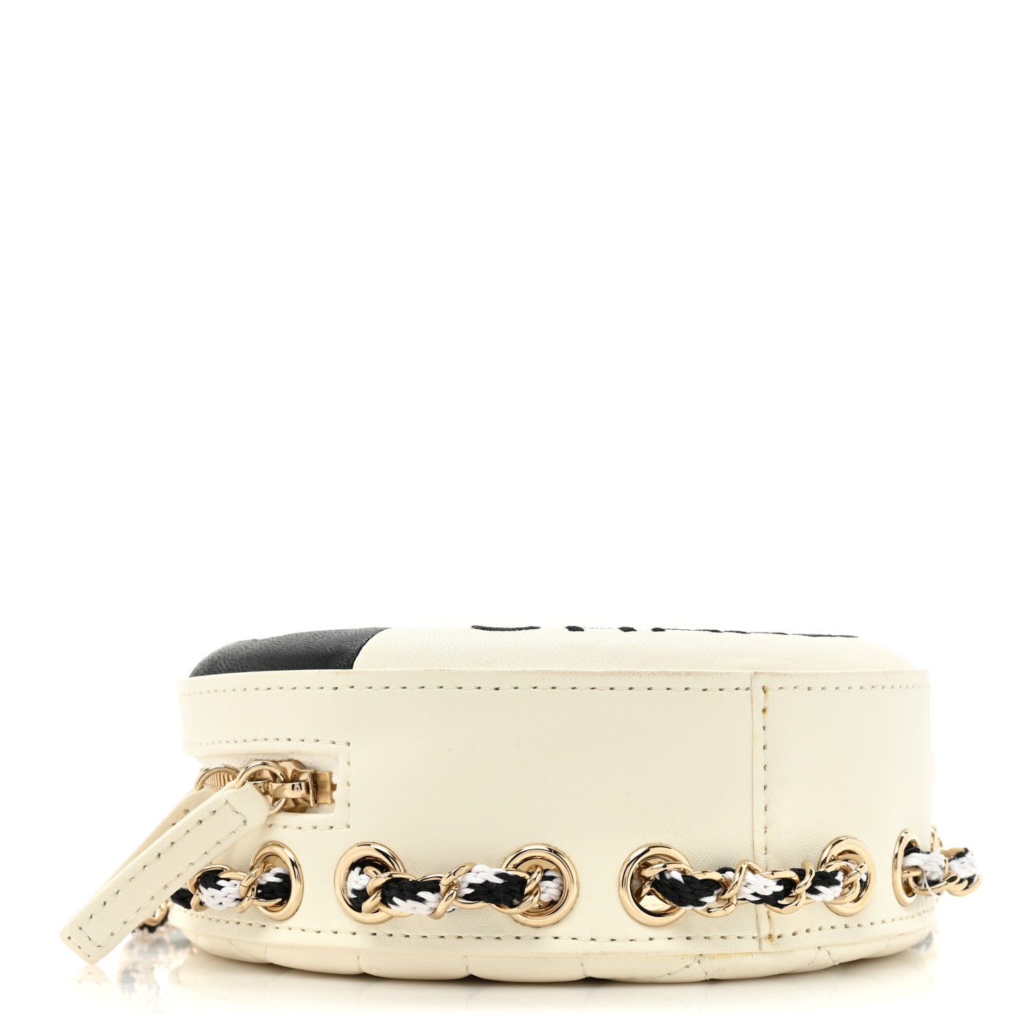 Chanel Lambskin Coco Lifesaver Round Bag Black White 4 of 15