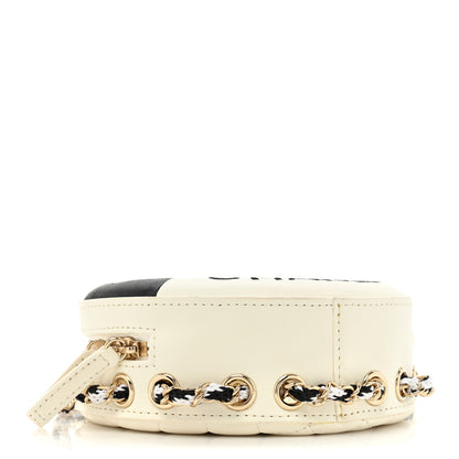Chanel Lambskin Coco Lifesaver Round Bag Black White 4 of 15