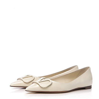Valentino Garavani Nappa Vlogo Flats 37.5 Light Ivory 4 of 10
