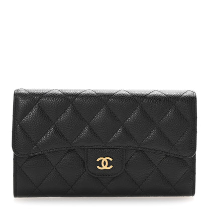 Chanel Caviar Quilted Large Flap Wallet Black 1 of 9