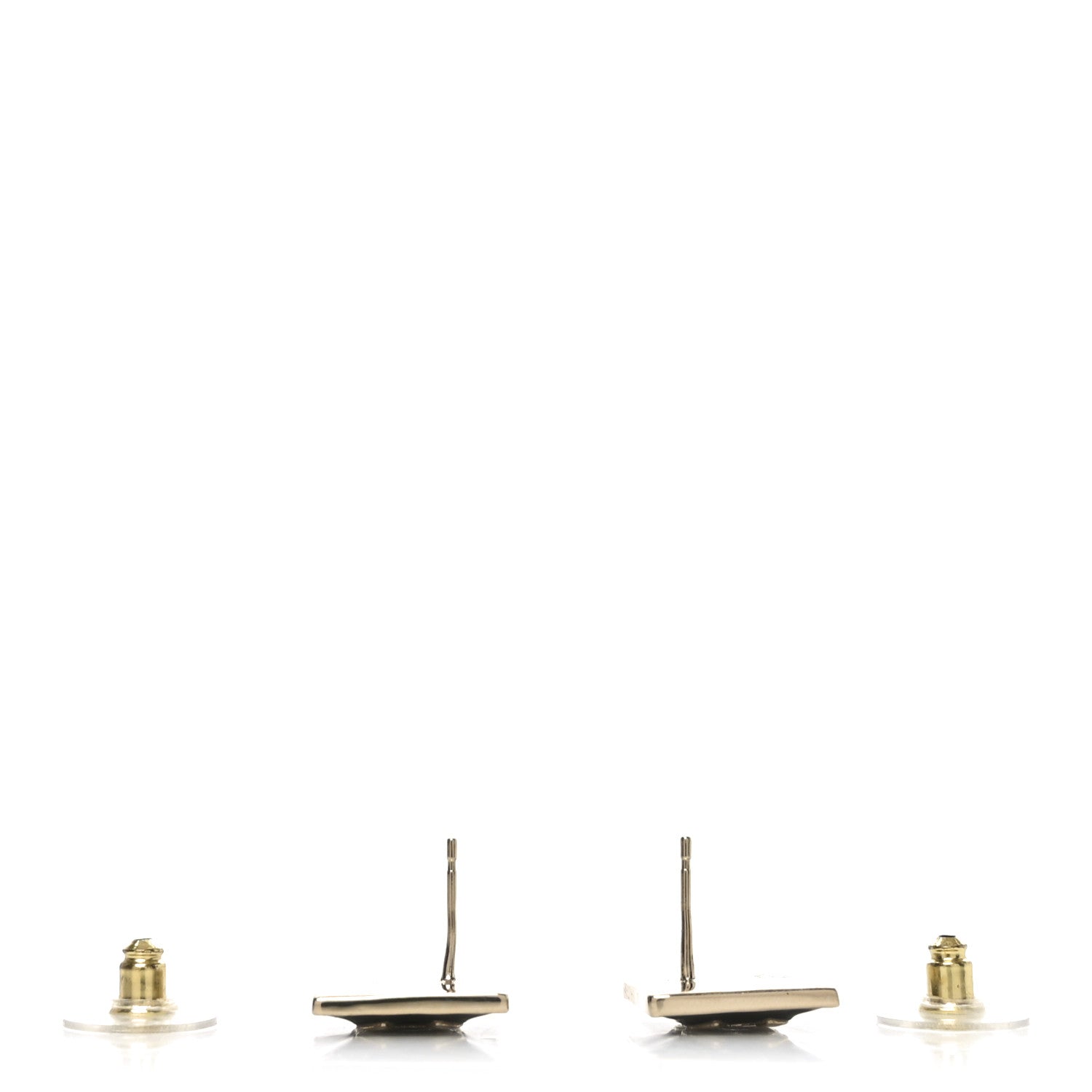 Chanel Enamel CC Square Earrings Black White 3 of 4