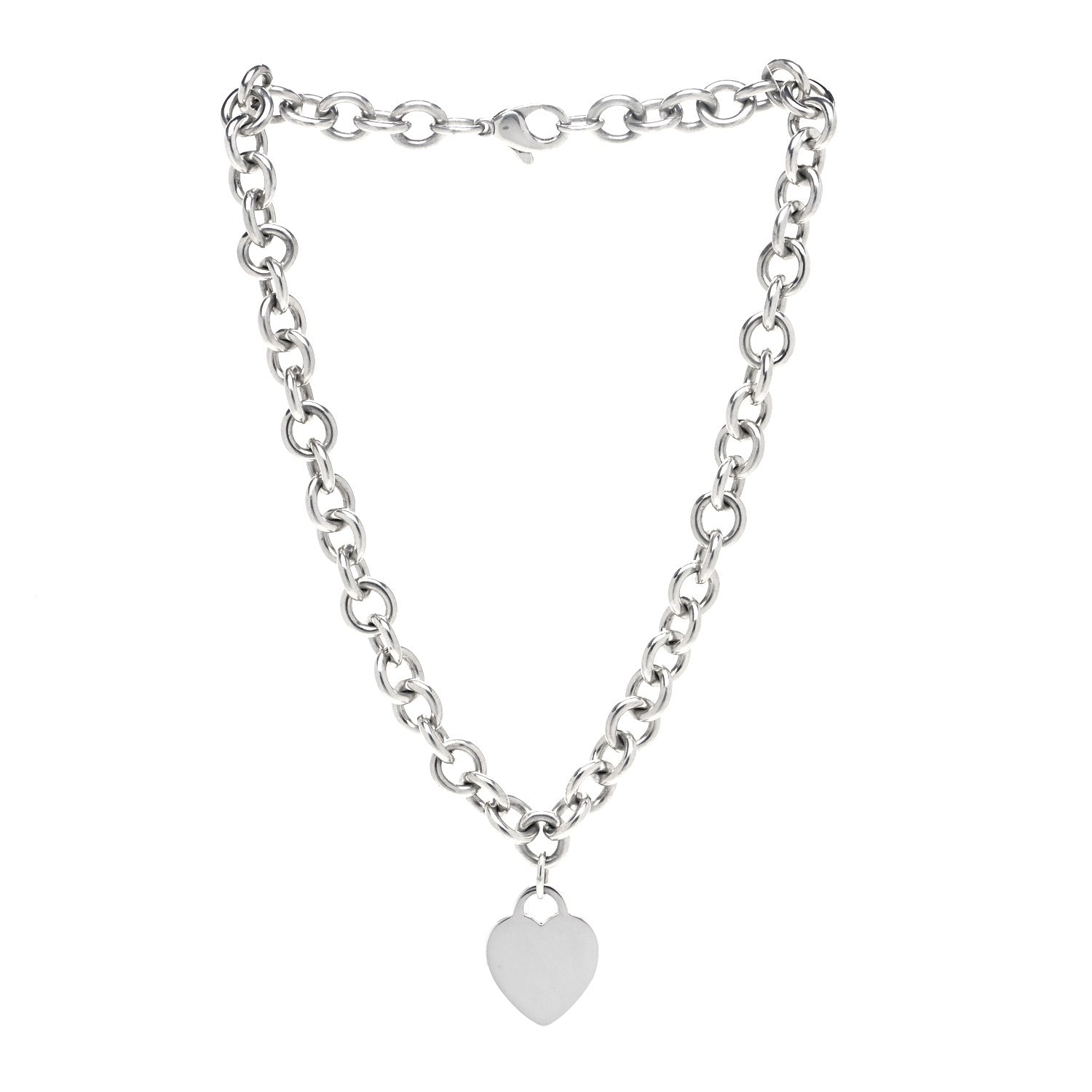 Tiffany Sterling Silver Heart Tag Necklace 3 of 4