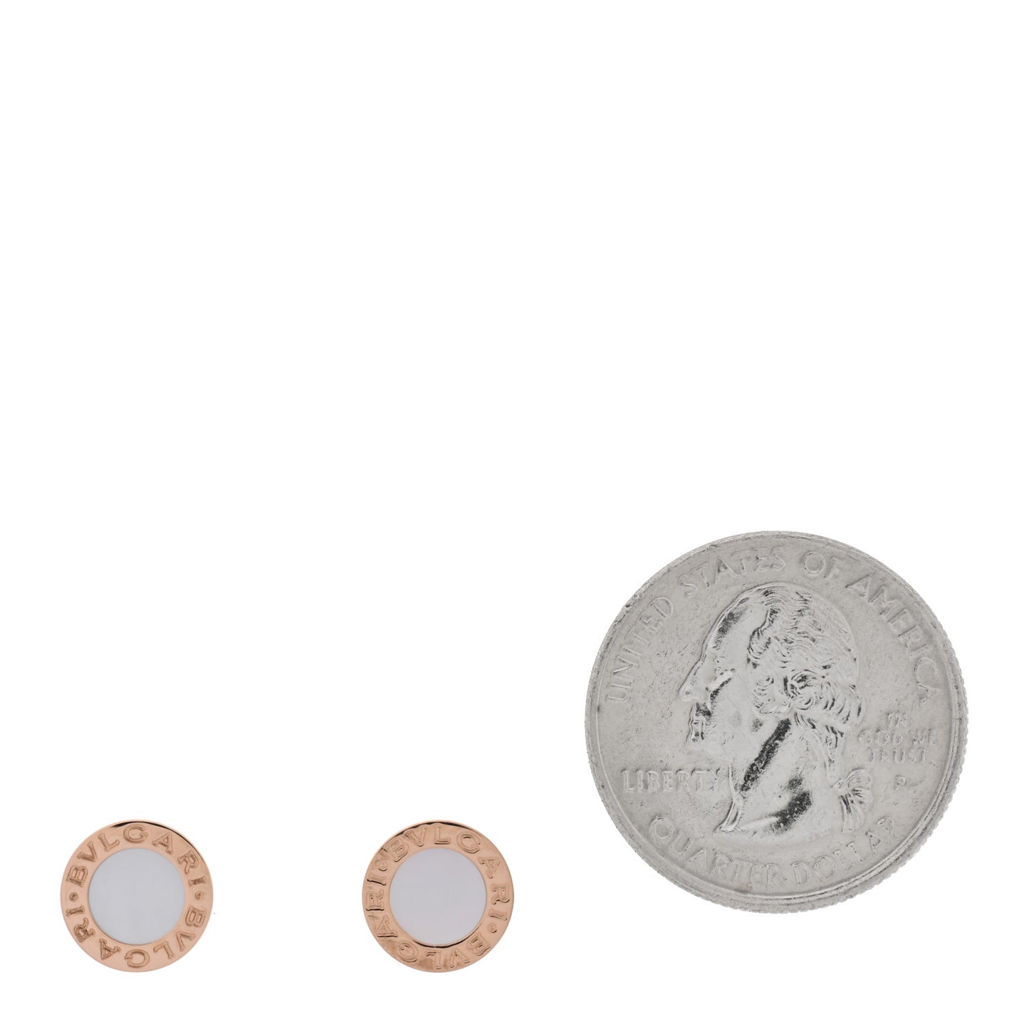 18K Rose Gold Mother of Pearl BVLGARI BVLGARI Stud Earrings
