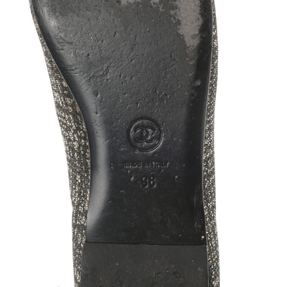 Chanel Fantasy Tweed CC Mocassin Loafers 38 Silver 6 of 12