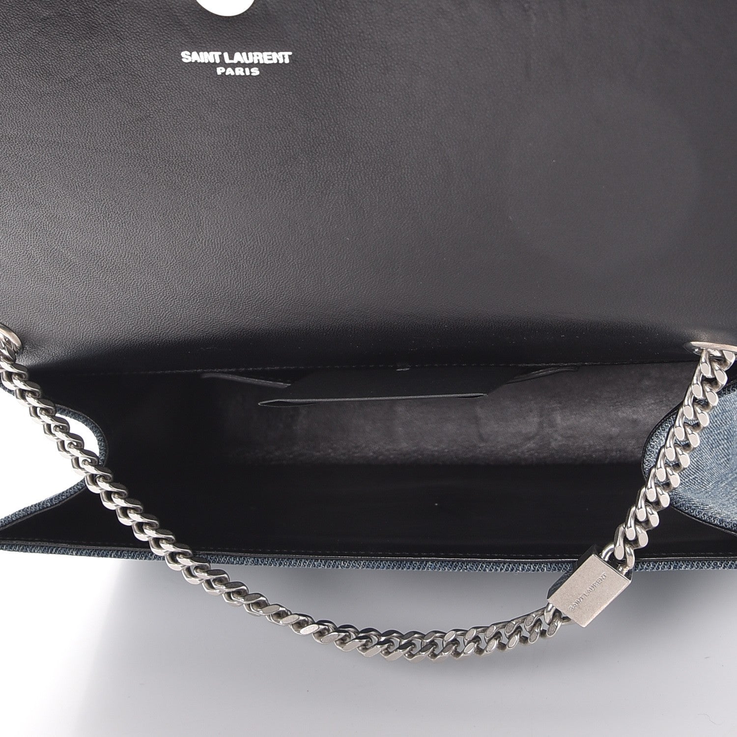 Saint Laurent Denim Medium Classic Monogram Kate Satchel Light Blue 5 of 7