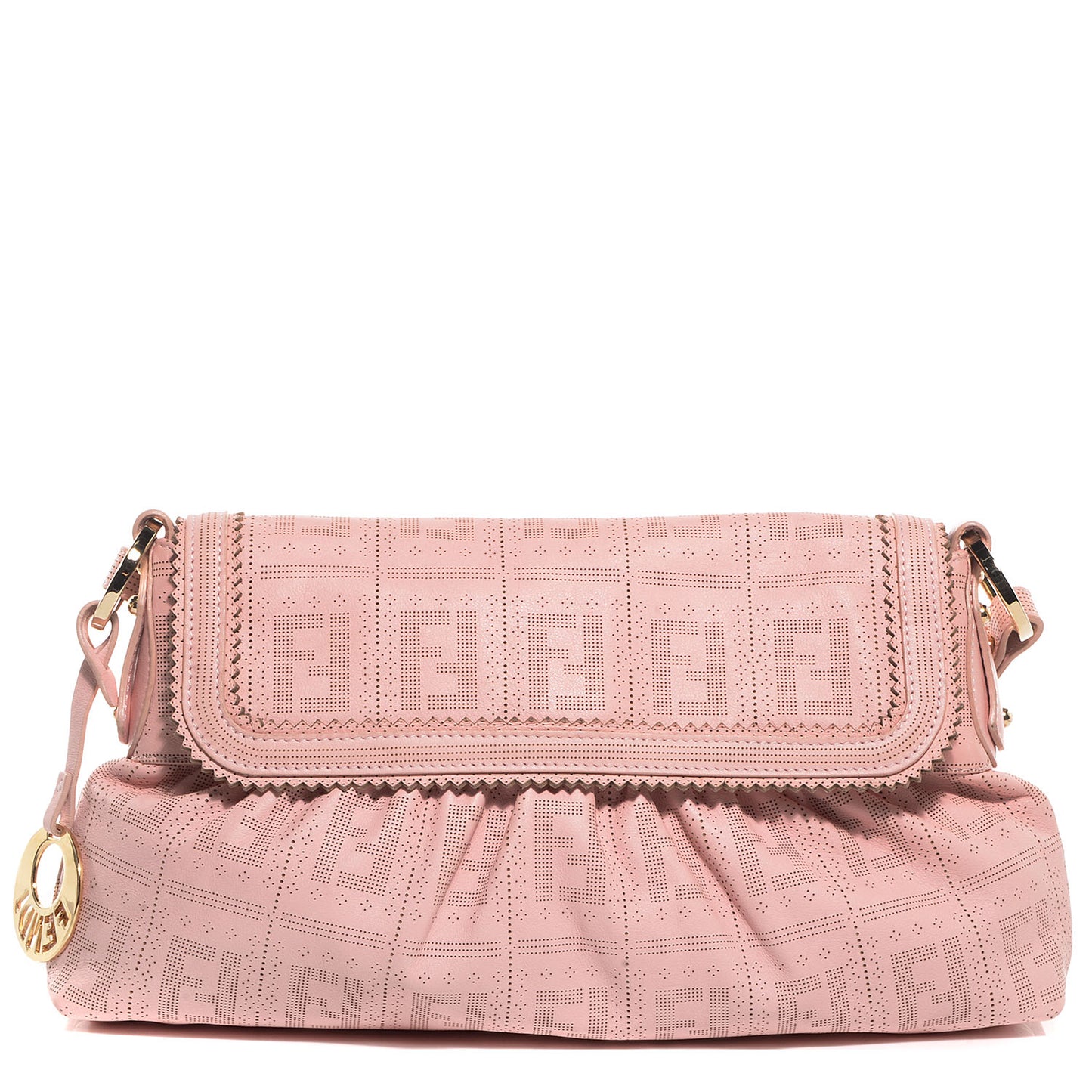 Calfskin Perforated Small Chef Shoulder Bag Pink